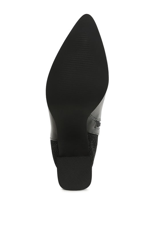Mesh Detail Pointy Ankle Boots