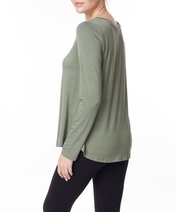 BAMBOO CLASSIC LONG SLEEVE TOP - - The Queens Hanger Boutique -