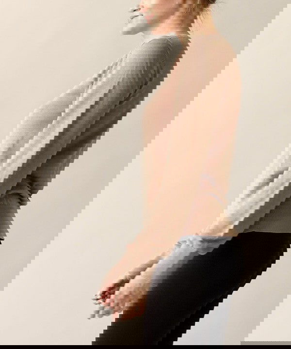 BAMBOO SWEATER CREW NECK TOP - - The Queens Hanger Boutique -