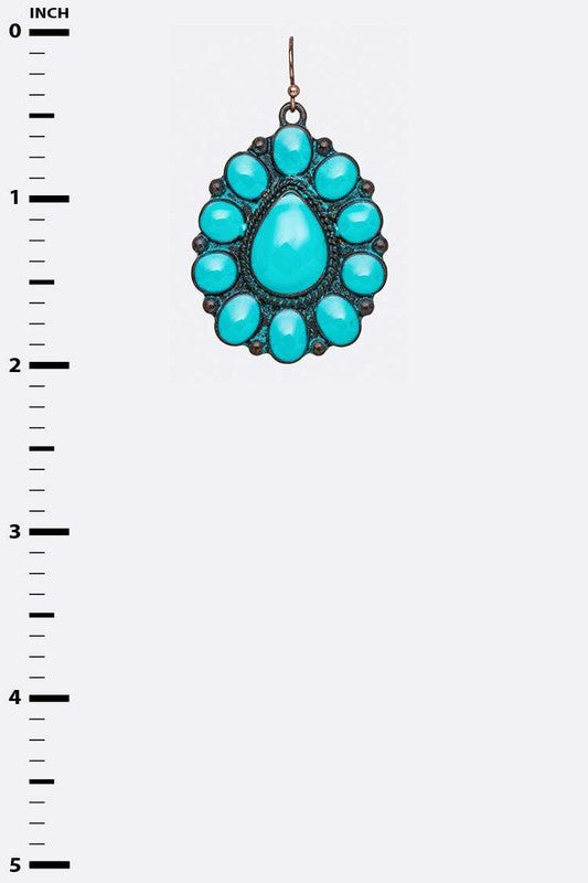 Bohemian Chic Turquoise and White Dangle Earrings - The Queens Hanger Boutique