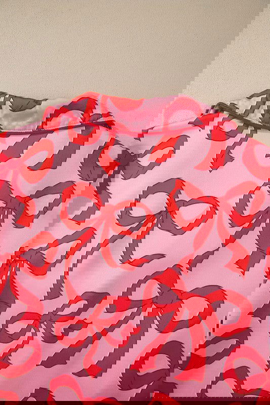 Bow Button Up and Loose Pants Pajama Set - - The Queens Hanger Boutique -