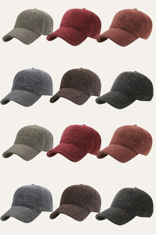 Breezy Tweed Ball Cap Fall Fashion Autumn Hat - - The Queens Hanger Boutique -