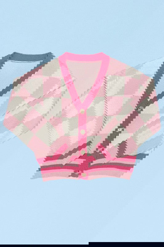 Checkered knit cardigan - - The Queens Hanger Boutique -