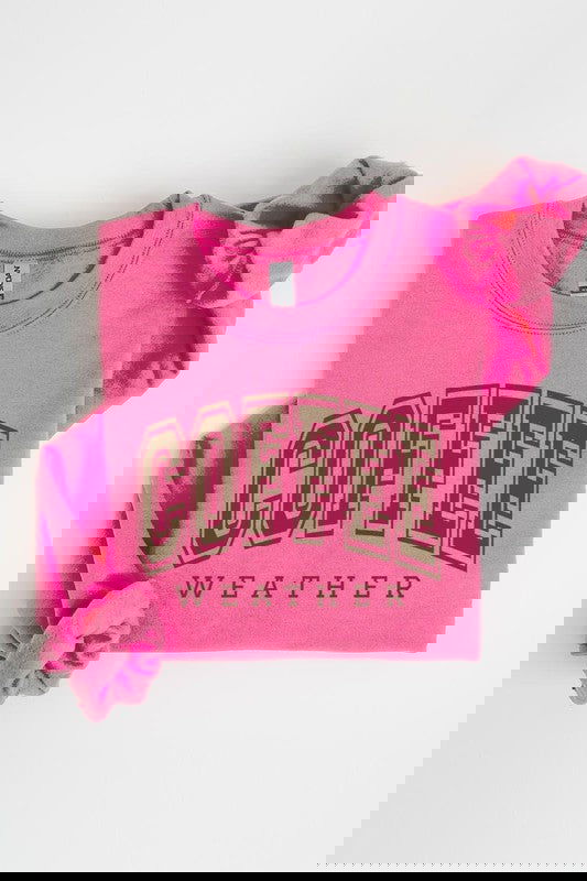 Coffee Weather Graphic Fleece Sweatshirts - - The Queens Hanger Boutique -