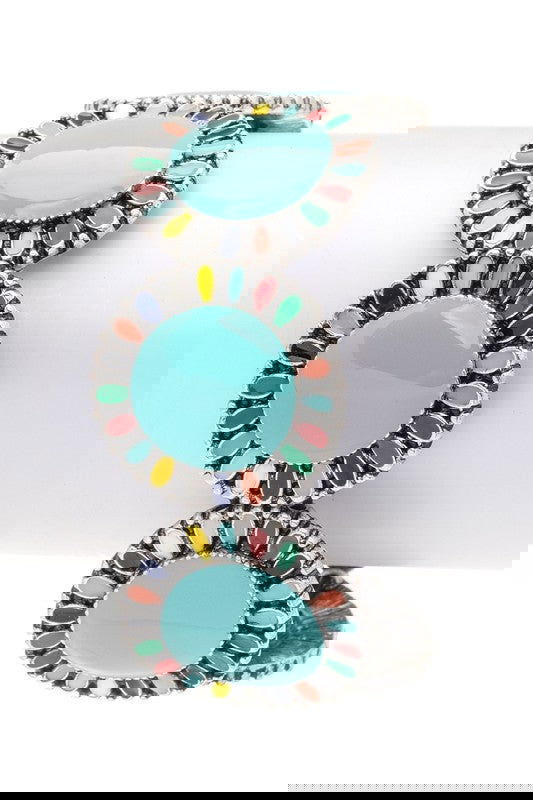 Compressed Stone Western Boho Stretch Bracelet - - The Queens Hanger Boutique -