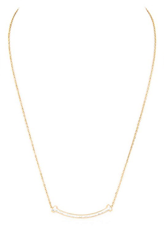 Crystal Bar Pendant Necklace - - The Queens Hanger Boutique -