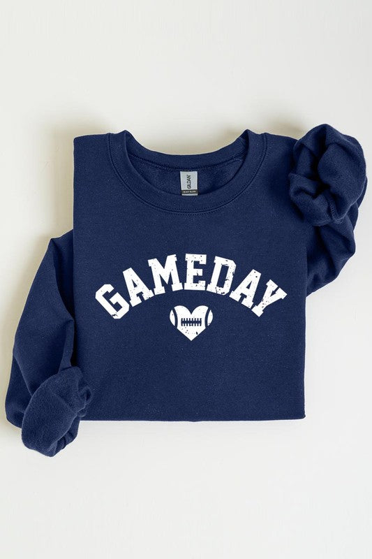 Game Day Football Heart Graphic Sweatshirts - - The Queens Hanger Boutique -