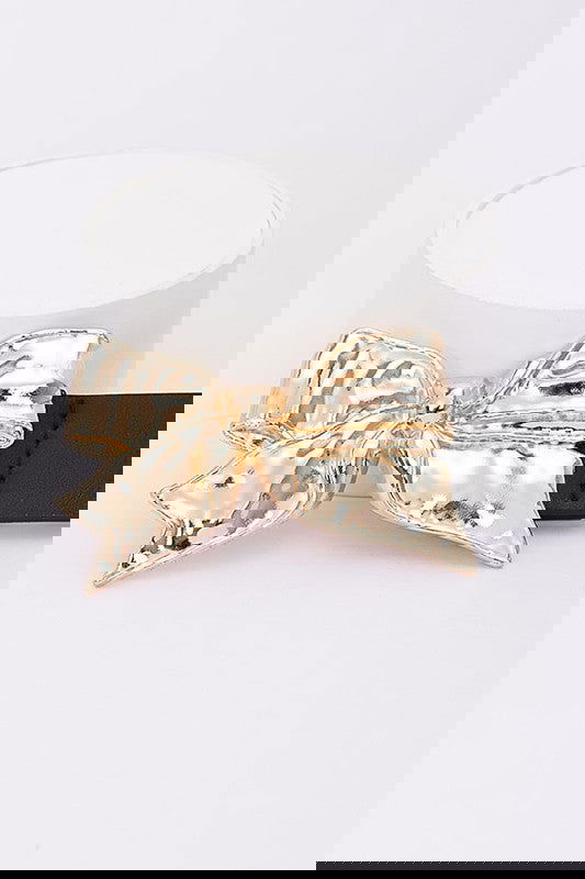 Gold Bow Buckle Fashion Belt - - The Queens Hanger Boutique -