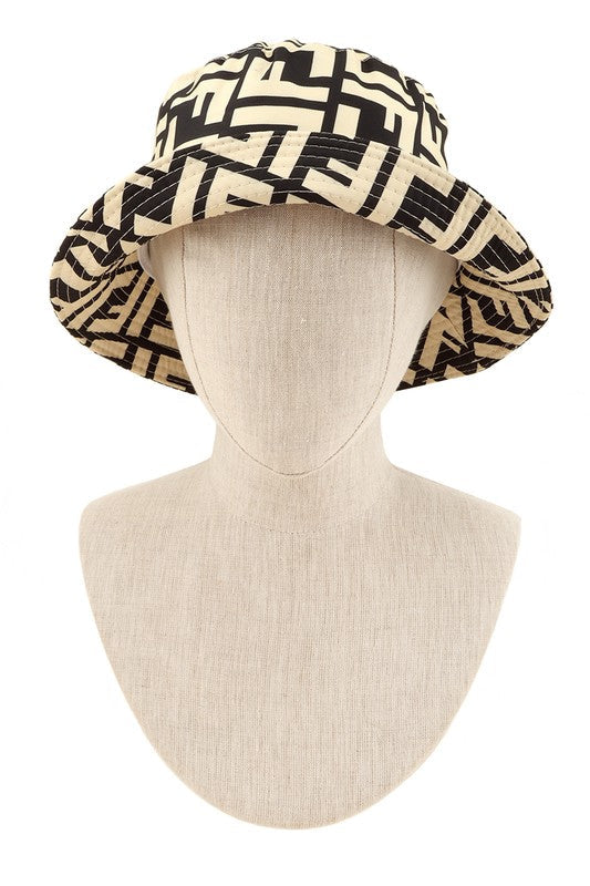 Greek Pattern Print Bucket Hat - - The Queens Hanger Boutique -