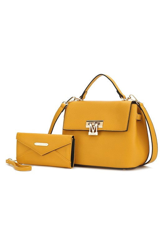 Hadley Satchel Bag with Wristlet - The Queens Hanger Boutique