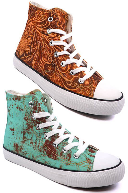 Hightop Canvas Sneaker - - The Queens Hanger Boutique -