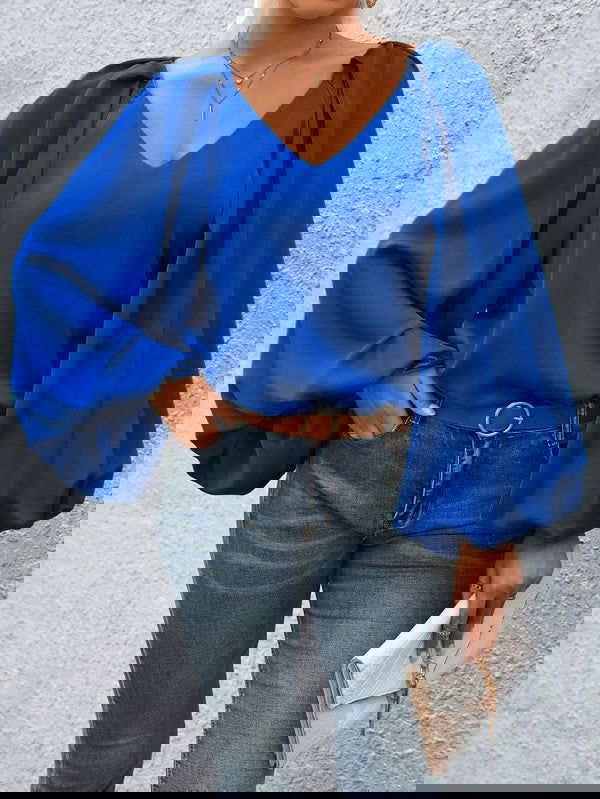 Lantern Sleeve Blouse - The Queens Hanger Boutique