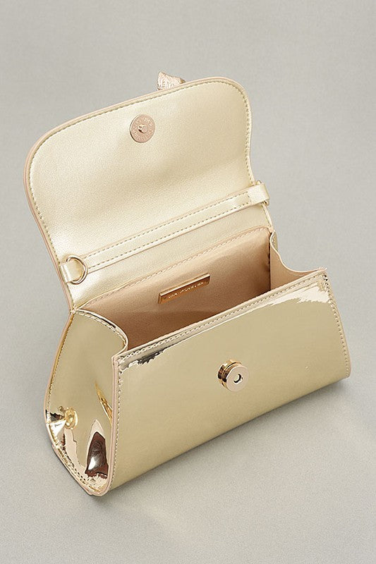 Metallic Mirror Handle Bag - - The Queens Hanger Boutique -
