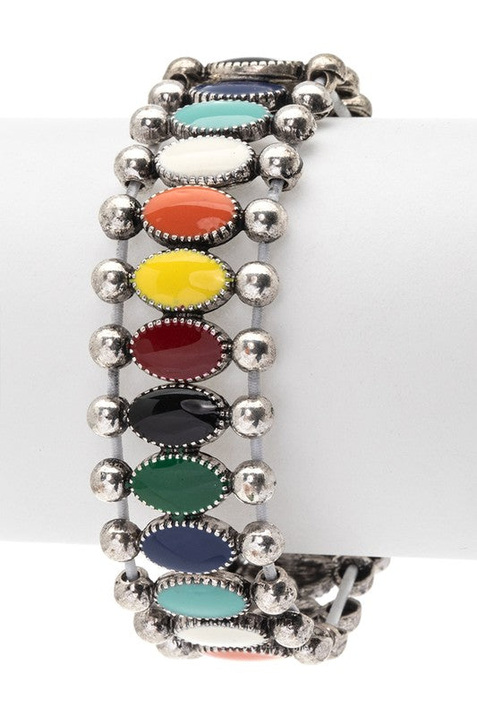 Multi Stone Stretch Bracelet - - The Queens Hanger Boutique -