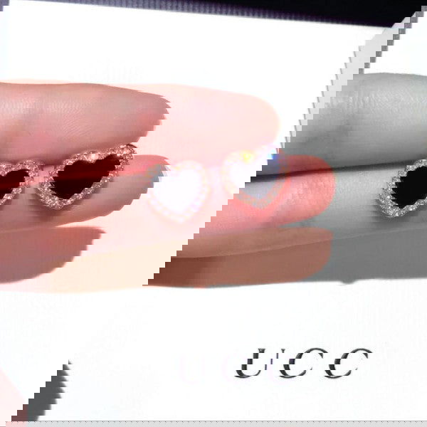 Onyx Heart Earrings - - The Queens Hanger Boutique -