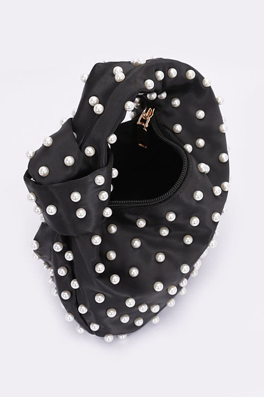 Pearl Studs Soft Clutch - - The Queens Hanger Boutique -
