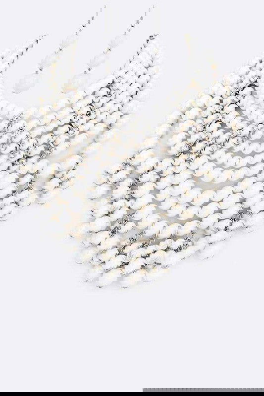 Pearlized Beads Luxe Statement Necklace Set - The Queens Hanger Boutique