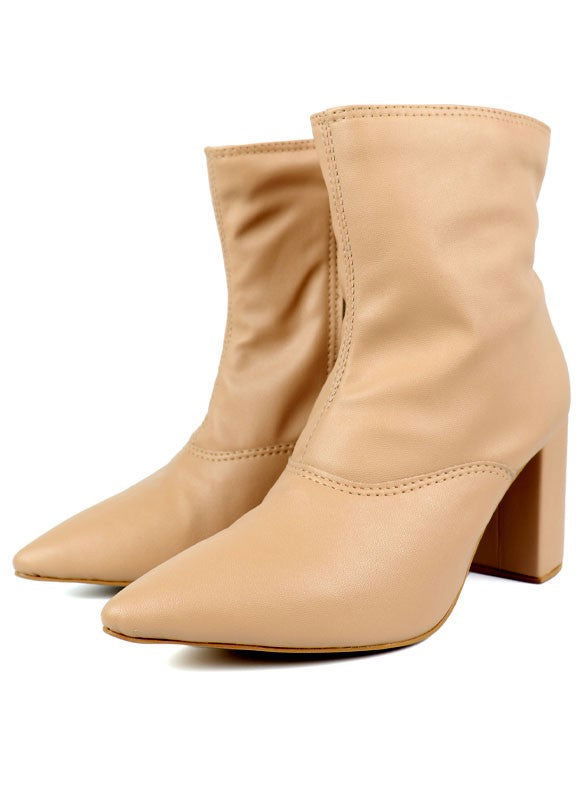 Pointed Toe Bootie with a Block Heel - The Queens Hanger Boutique