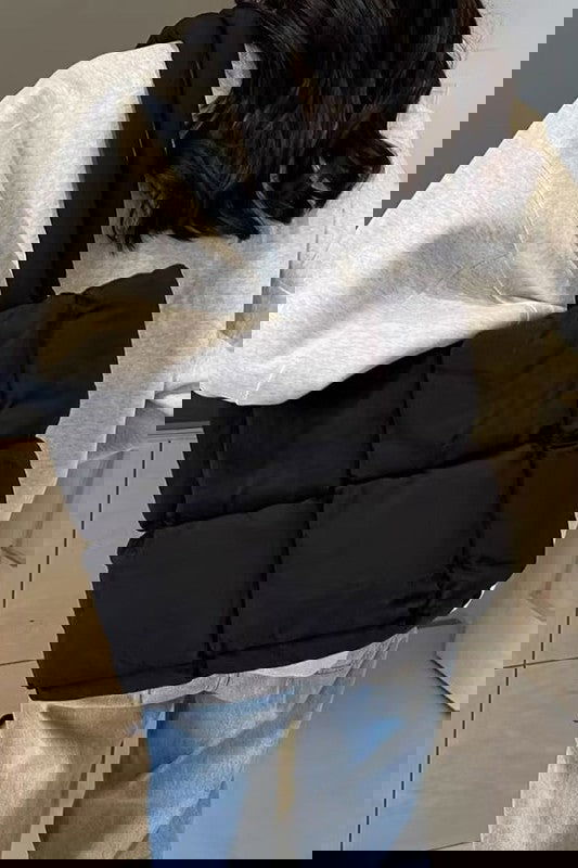 Puffer Convertible Tote Bag - - The Queens Hanger Boutique -