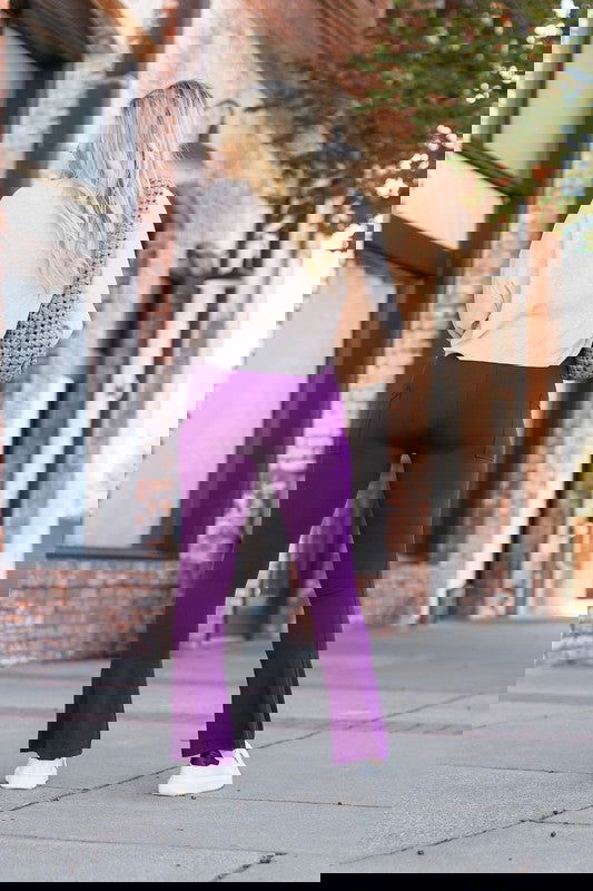 Purple Flare Leggings - - The Queens Hanger Boutique -