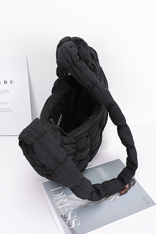 Quilted Puffer Oversize Hobo Bag - - The Queens Hanger Boutique -