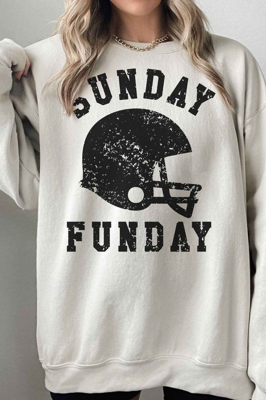 SUNDAY FUNDAY FOOTBALL OVERSIZED SWEATSHIRT - - The Queens Hanger Boutique -