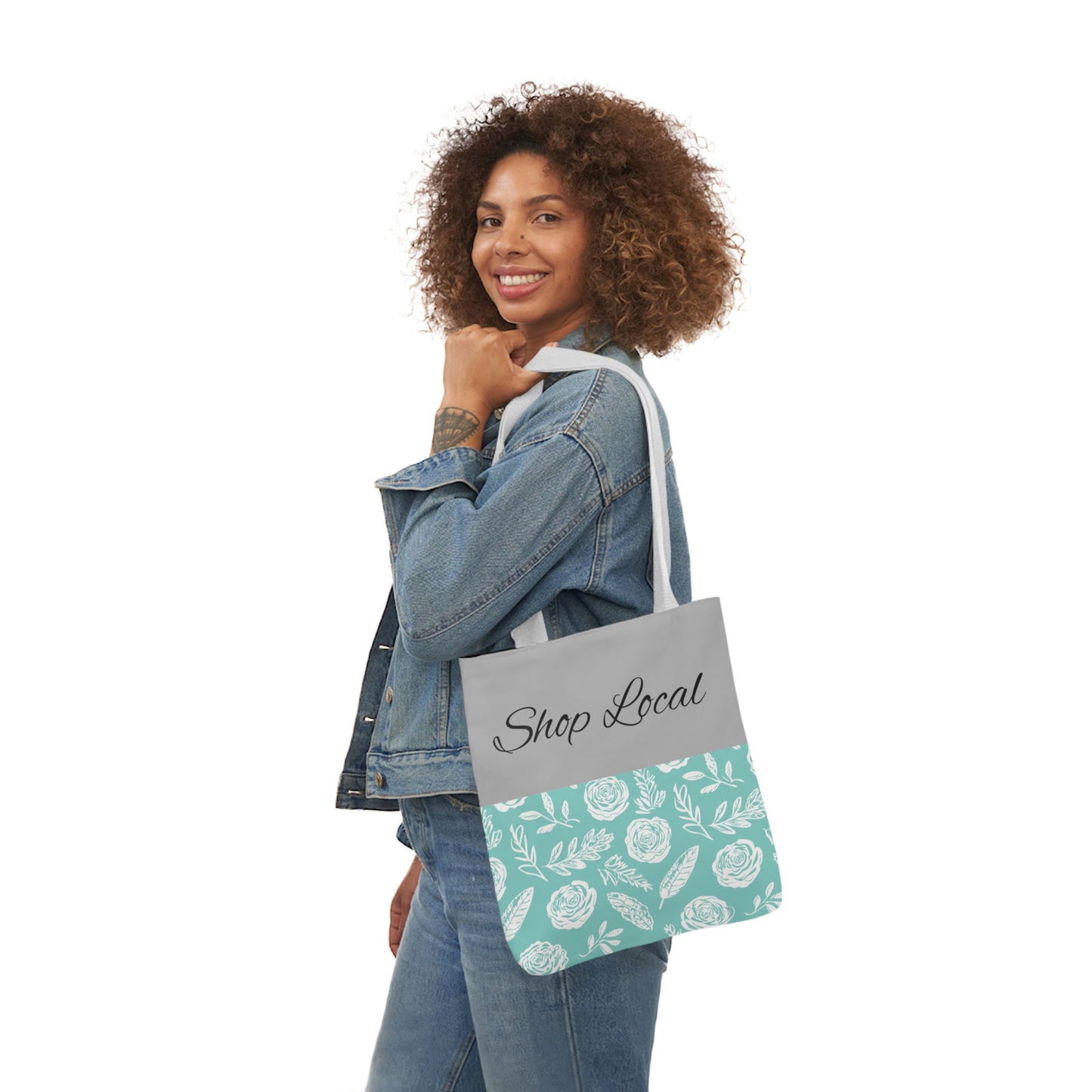 Shop Local Canvas Tote Bag, 5-Color Straps - - The Queens Hanger Boutique -