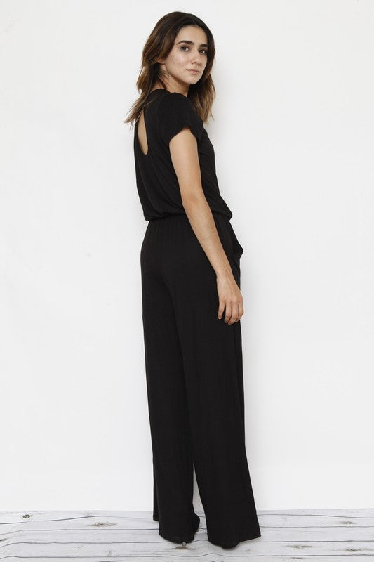 Short Sleeve Jumpsuit W/Pocket - - The Queens Hanger Boutique -