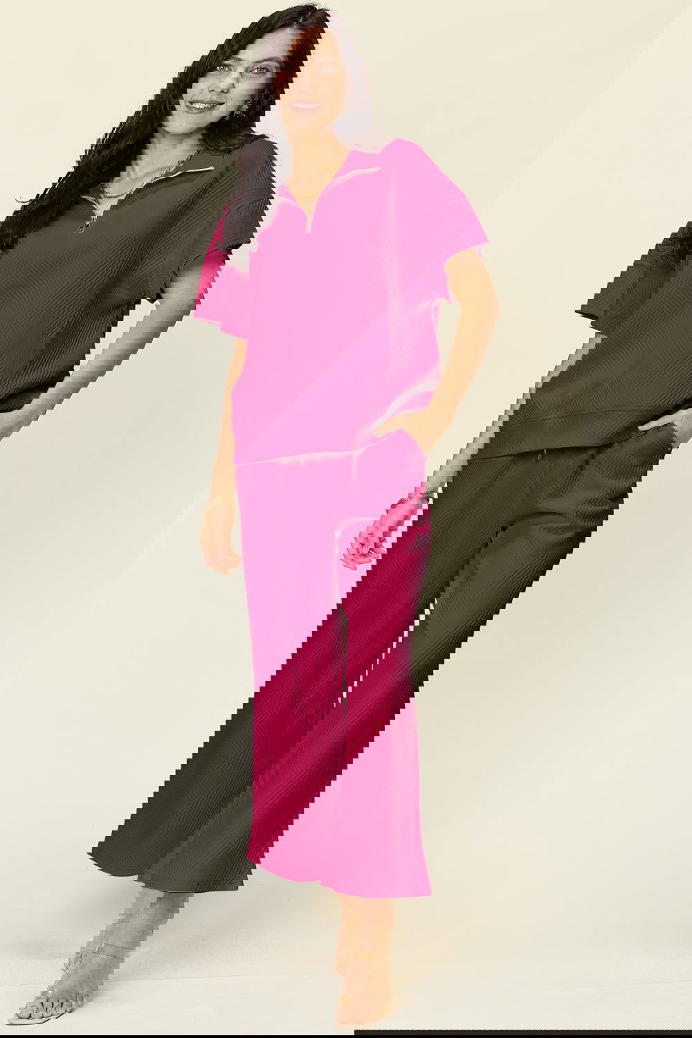 Short Sleeve Two-Piece Set - - The Queens Hanger Boutique -