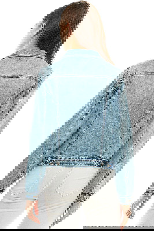 Spandex Ladies Casual Denim Jacket - The Queens Hanger Boutique