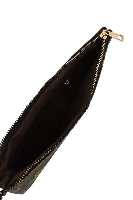 Star Geometric Pattern Brown Clutch - - The Queens Hanger Boutique -