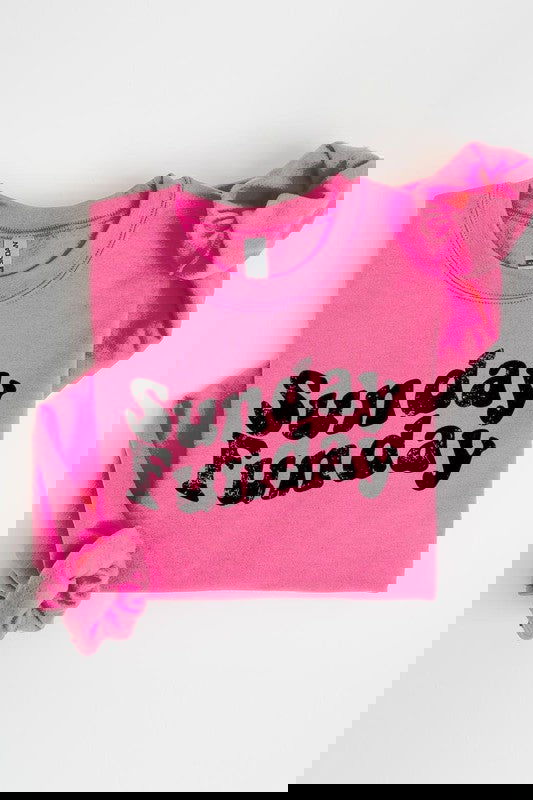 Sunday Funday Graphic Fleece Sweatshirts - - The Queens Hanger Boutique -