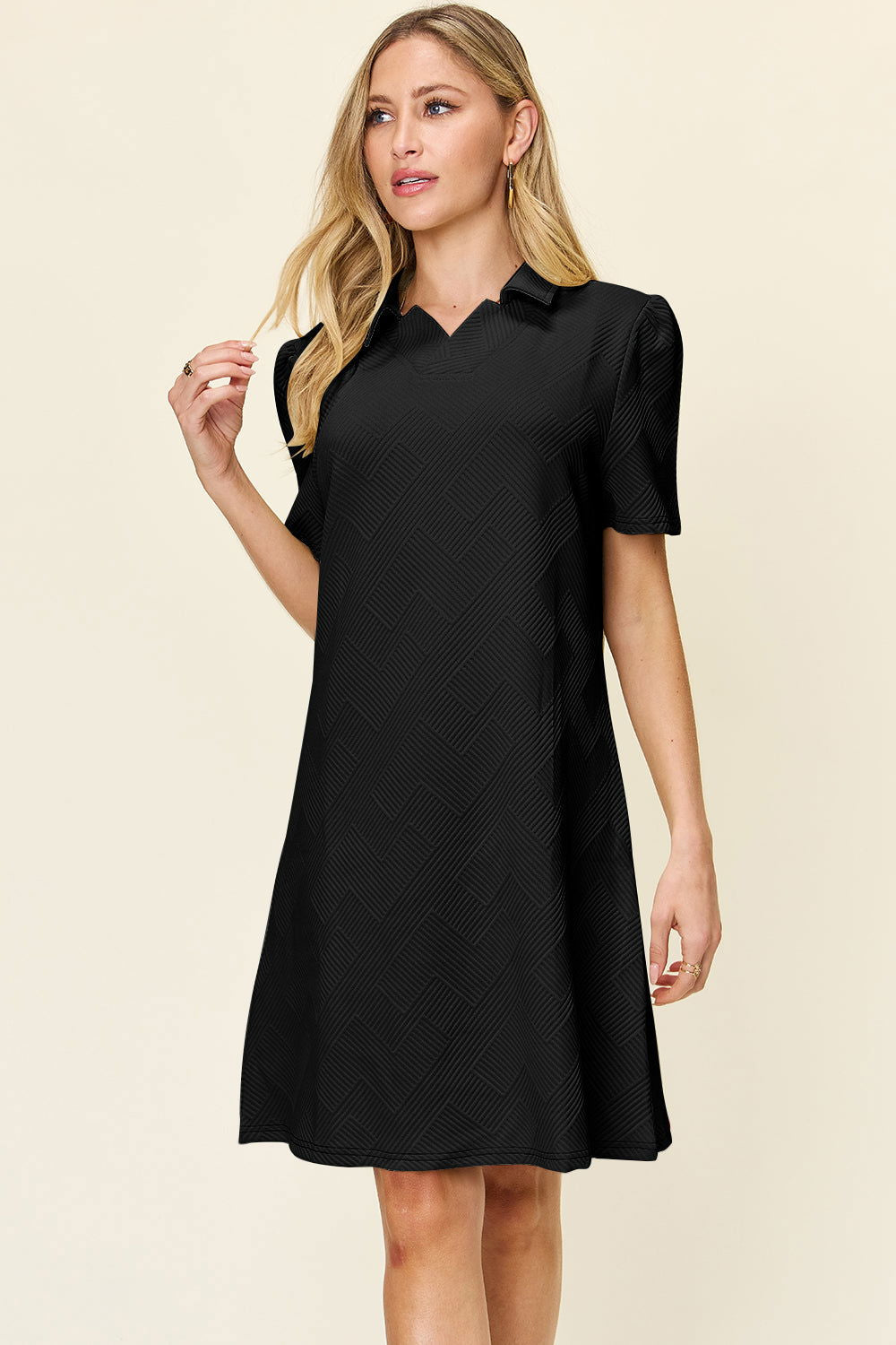 The Chic Textured Charm Dress S-3XL - The Queens Hanger Boutique