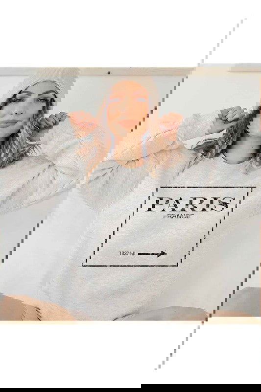 The Paris France Graphic Plus Size Sweatshirt - The Queens Hanger Boutique