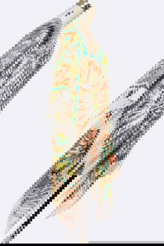 The Taupe Whisper Printed Kimono - The Queens Hanger Boutique