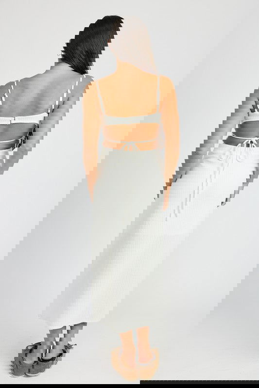 The White Waffle Knit Midi Dress - The Queens Hanger Boutique