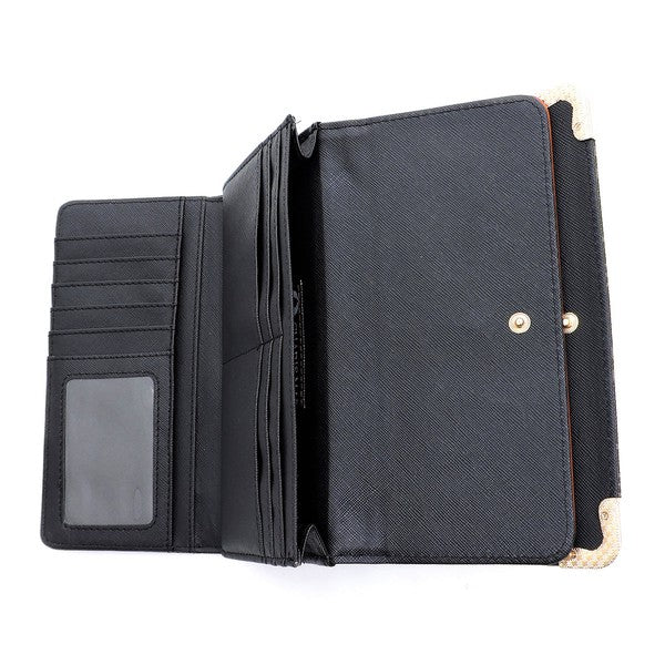 Tri-fold Clutch Cell Phone Wallet - - The Queens Hanger Boutique -