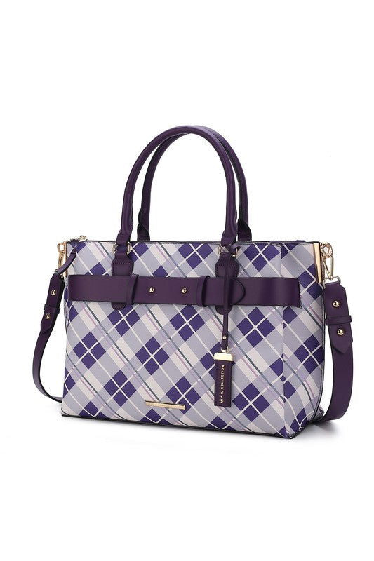 Vivian Plaid Satchel Bag - The Queens Hanger Boutique