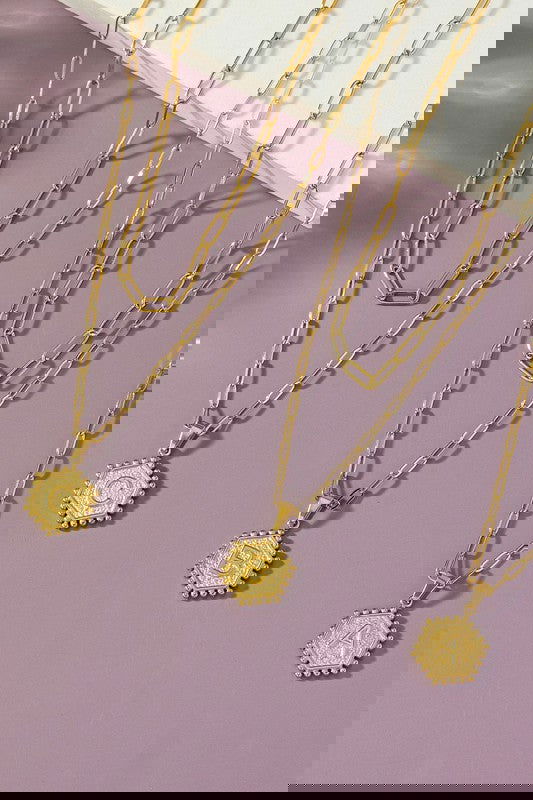 double sided hexagon initial necklace - The Queens Hanger Boutique