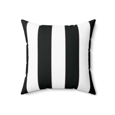 Life, Well Styled – Black & White Stripe Statement Throw Pillow (18×18)
