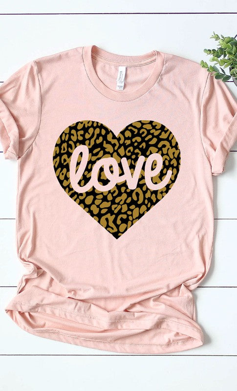 Love Leopard Heart Graphic Tee PLUS