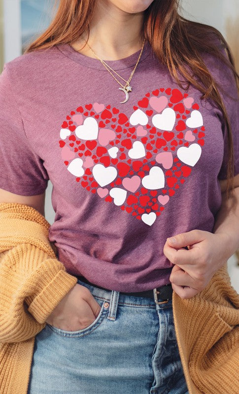 Multiple Heart Pattern in Heart PLUS Graphic Tee