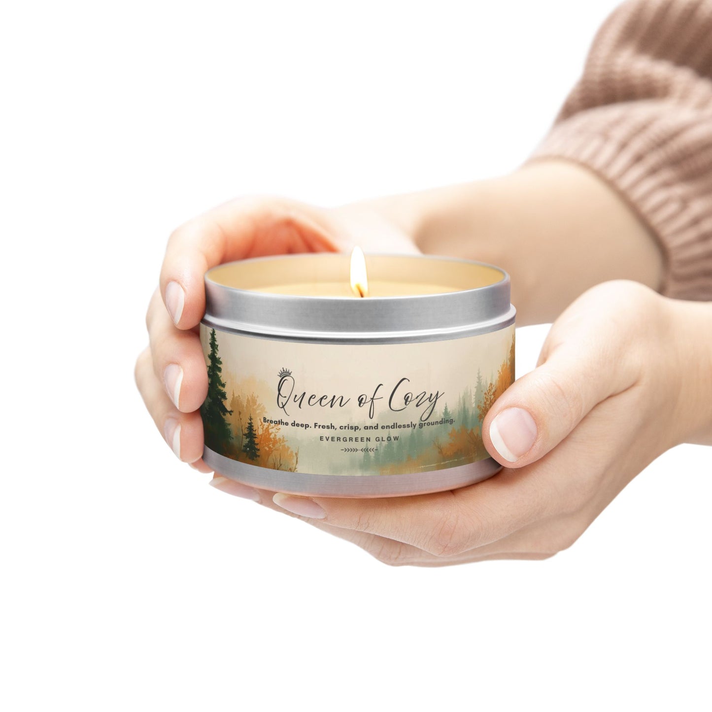 Queen of Cozy Tin Candles | Evergreen Glow