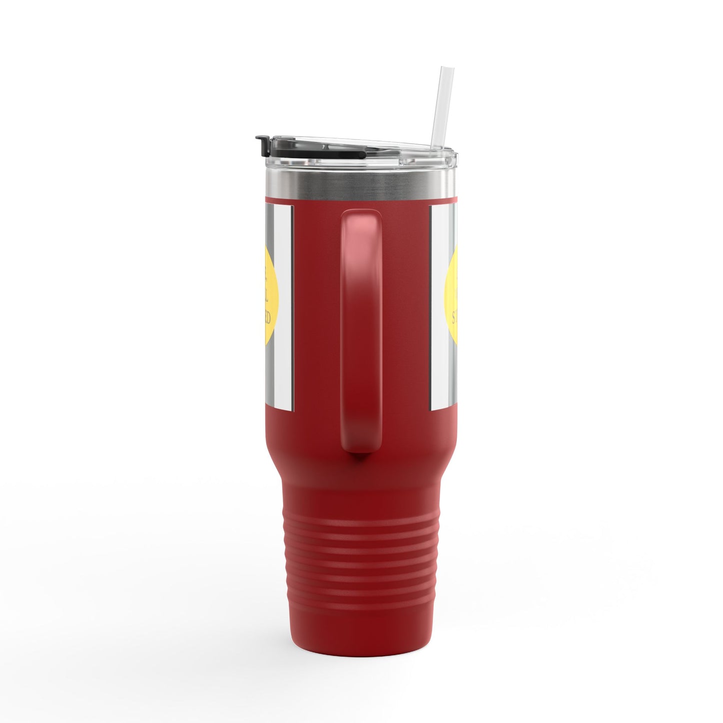 Life, Well Styled – Chic Stripe Insulated Travel Tumbler with Handle
