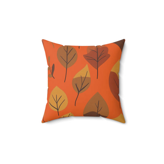 Vibrant Orange Fall Square Throw Pillow