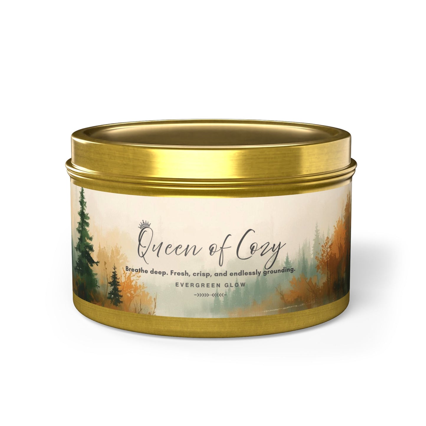 Queen of Cozy Tin Candles | Evergreen Glow