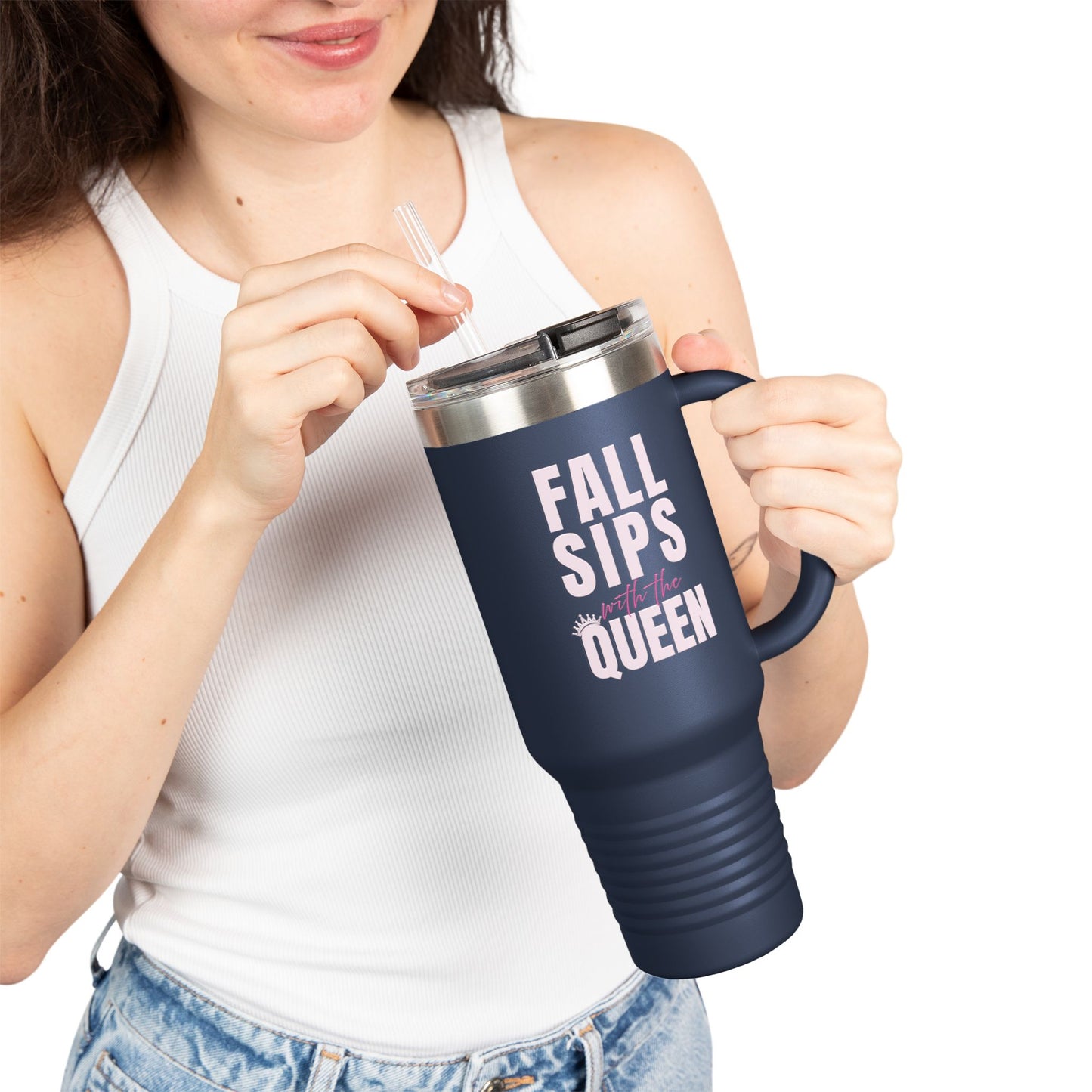 Fall Sips Queen Insulated Travel Mug