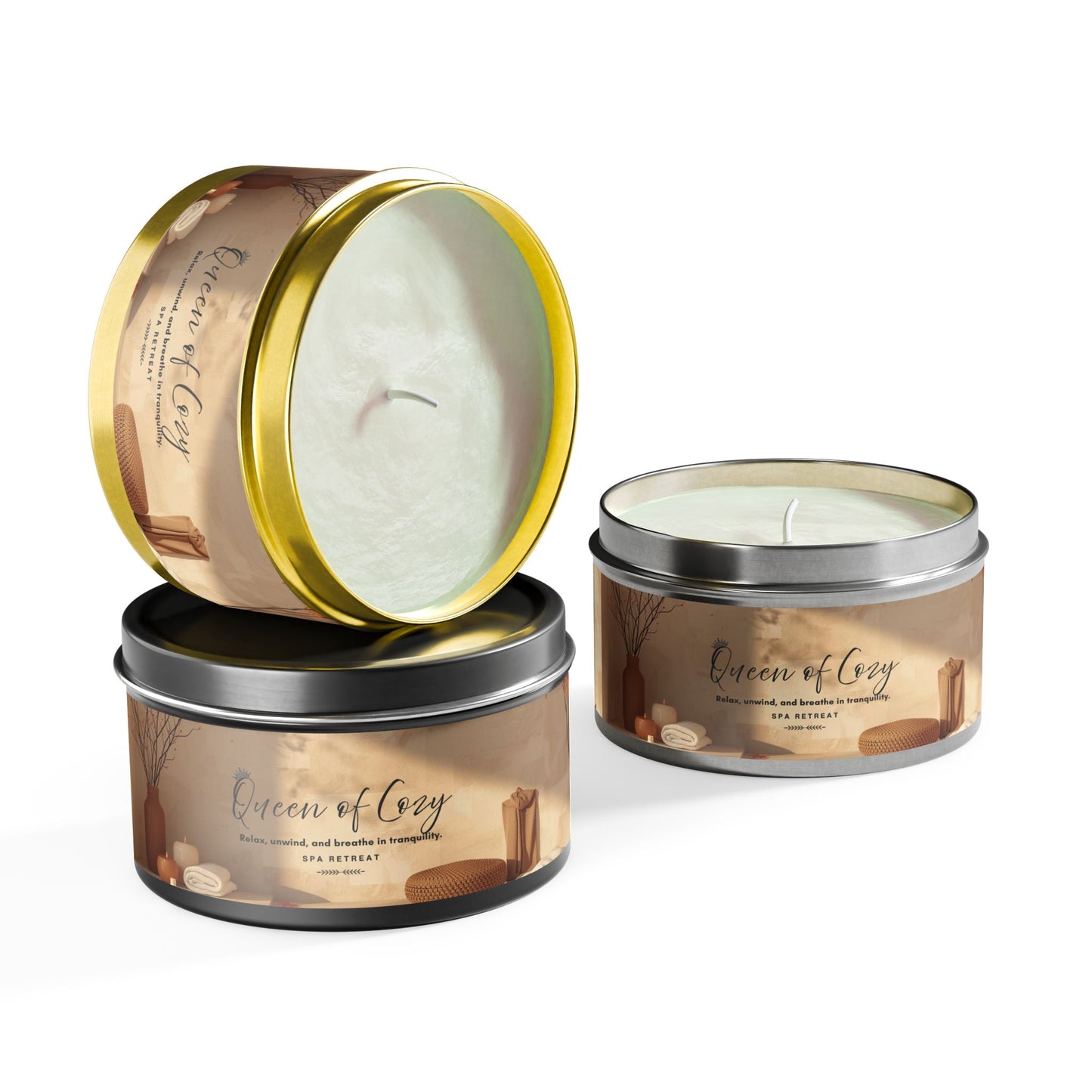 Queen of Cozy Tin Candles | Spa Retreat