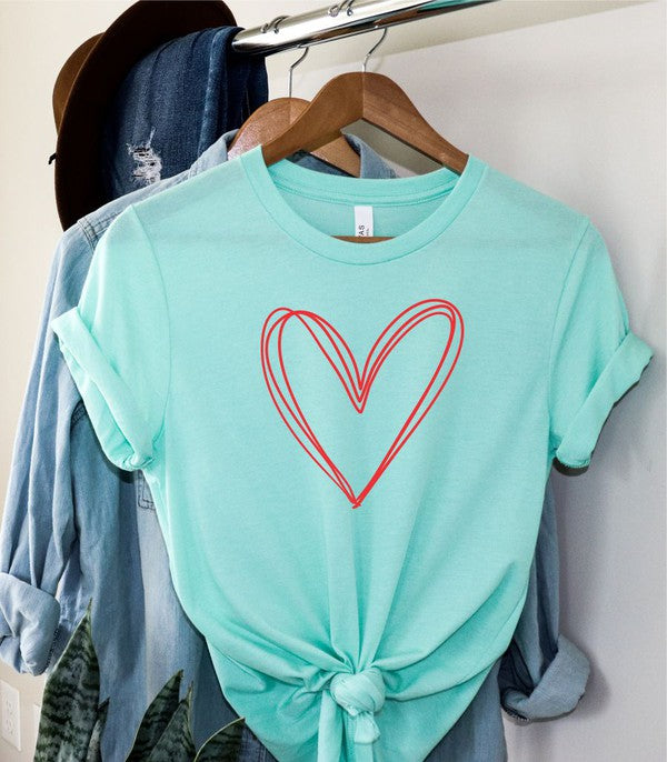 Heart Outline Crew Neck Tee