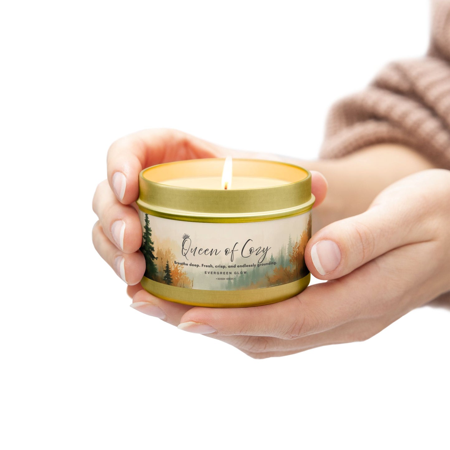 Queen of Cozy Tin Candles | Evergreen Glow